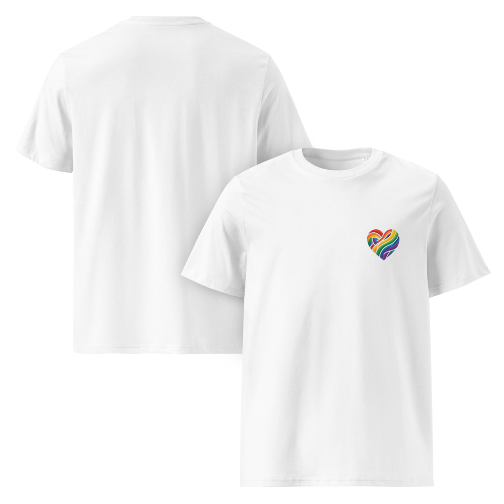 Pride Minimalist Rainbow Heart Organic Cotton T-Shirt