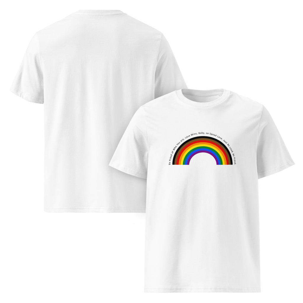 Pride Love Wins Progress Rainbow Arch Organic T-Shirt