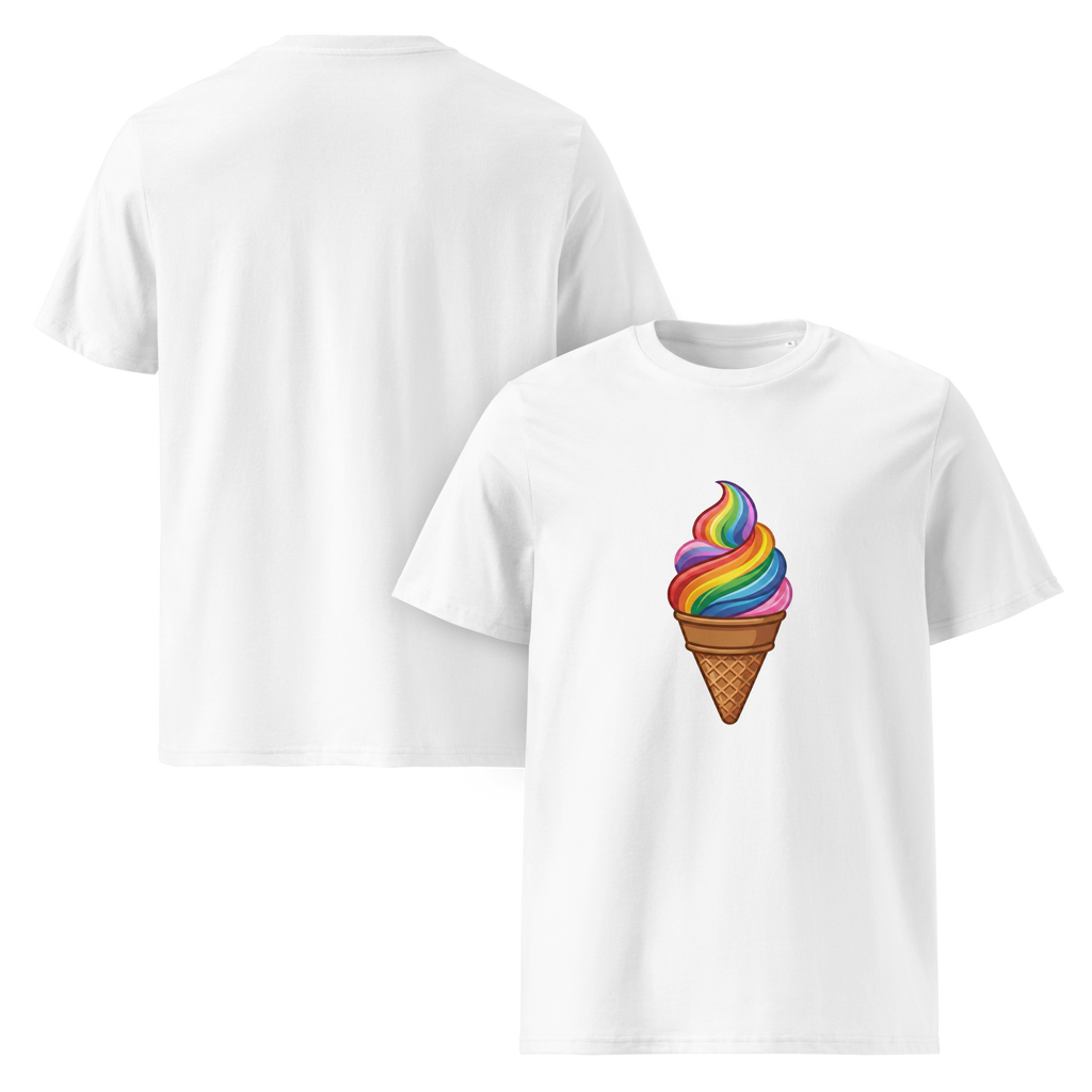 Pride Vibrant Rainbow Soft Serve Organic T-Shirt