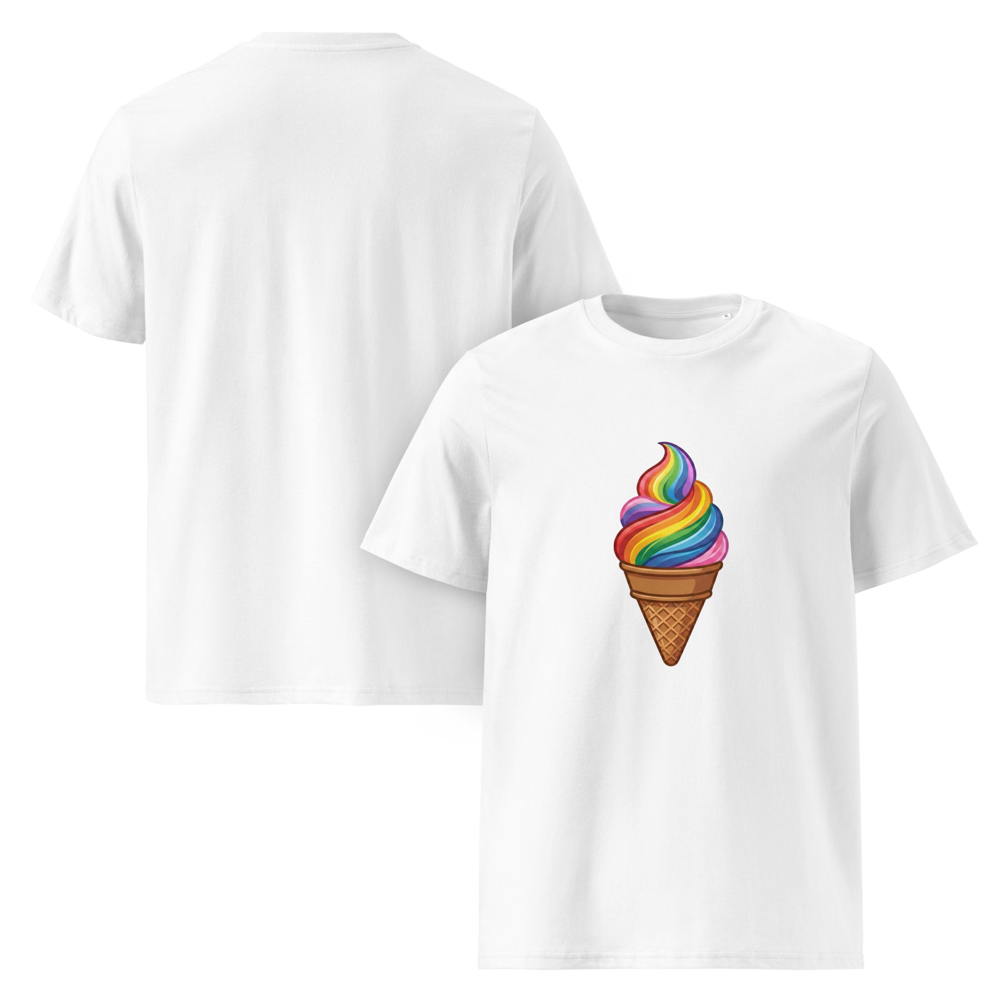 Pride Vibrant Rainbow Soft Serve Organic T-Shirt