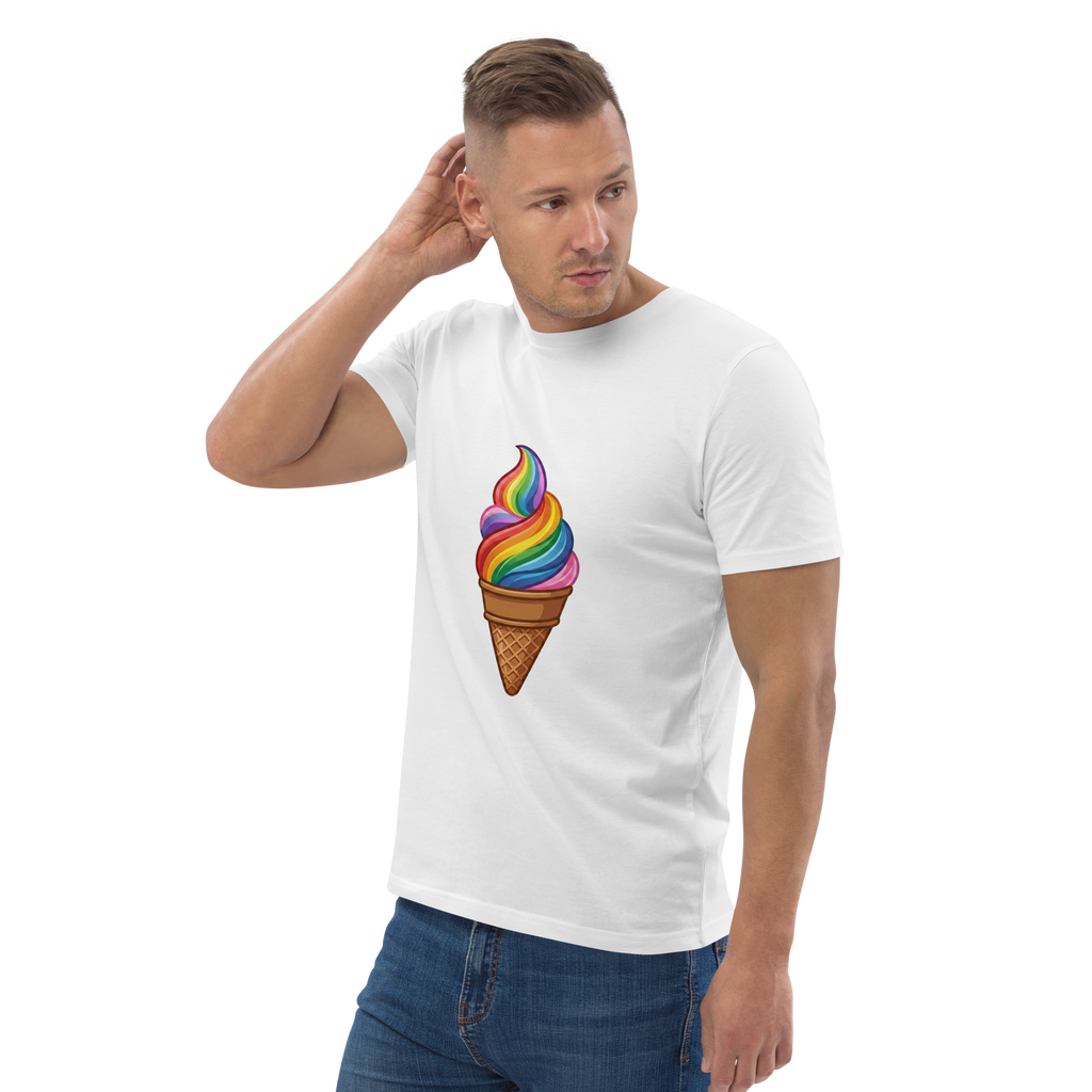 Pride Vibrant Rainbow Soft Serve Organic T-Shirt