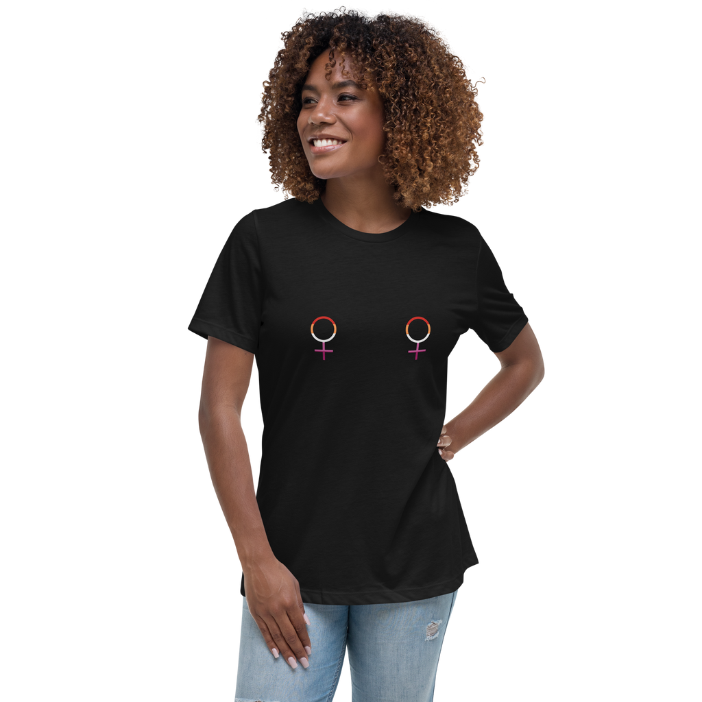 Pride Lesbian Venus Symbols Organic Graphic Dark T-Shirt