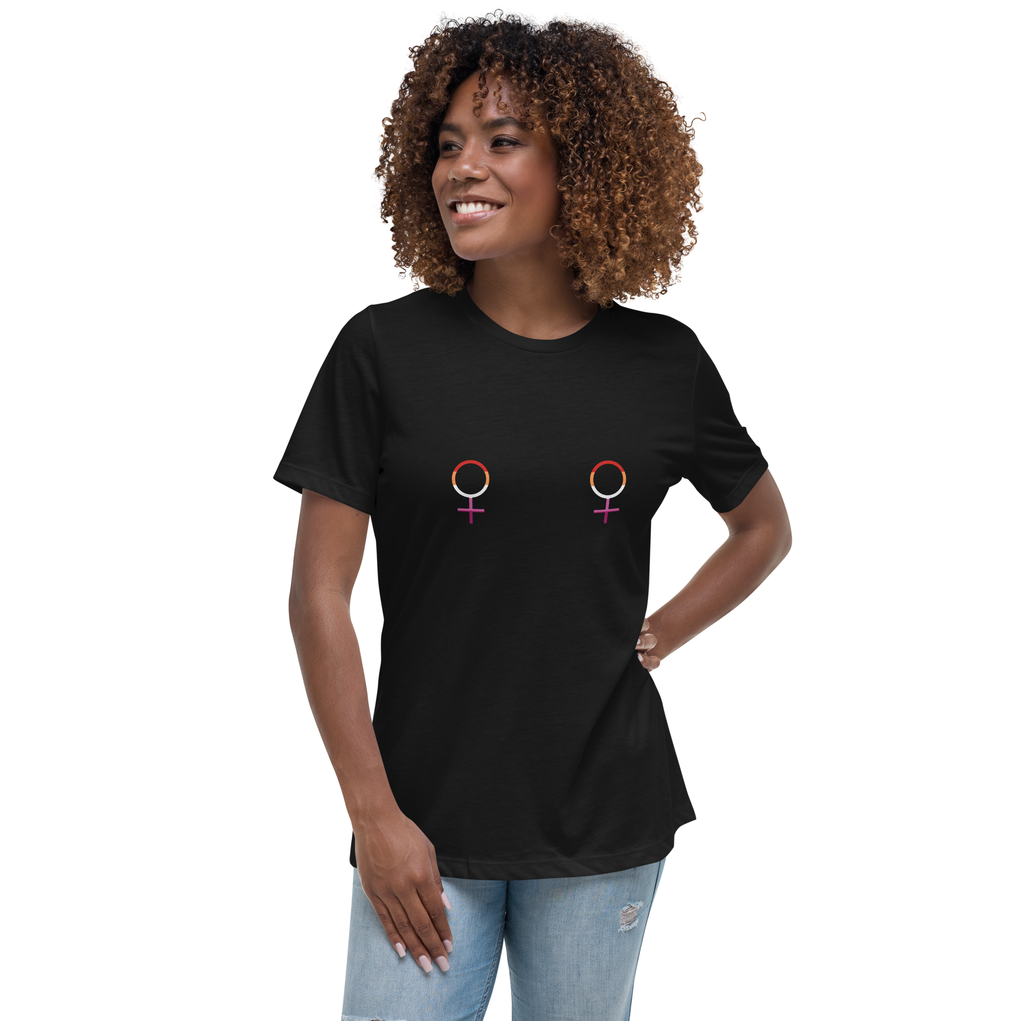 Pride Lesbian Venus Symbols Organic Graphic Dark T-Shirt