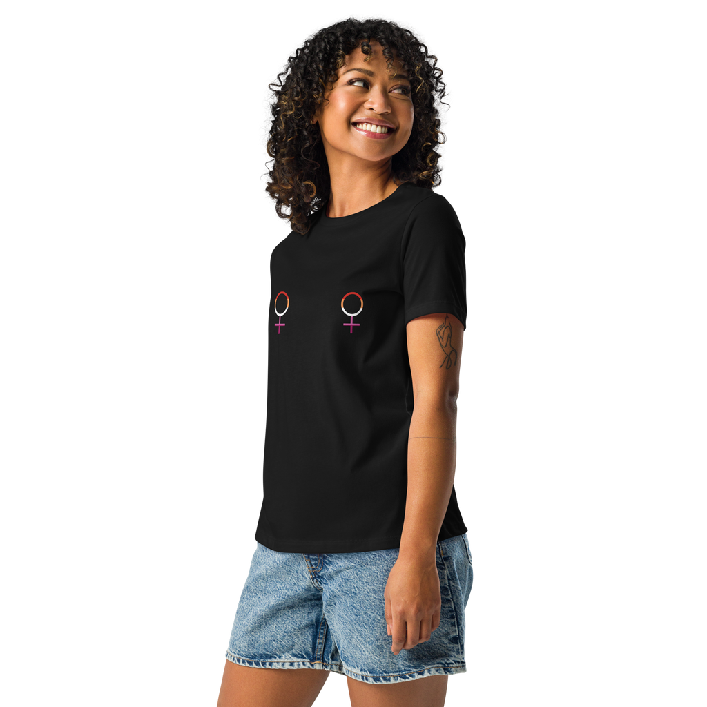 Pride Lesbian Venus Symbols Organic Graphic Dark T-Shirt