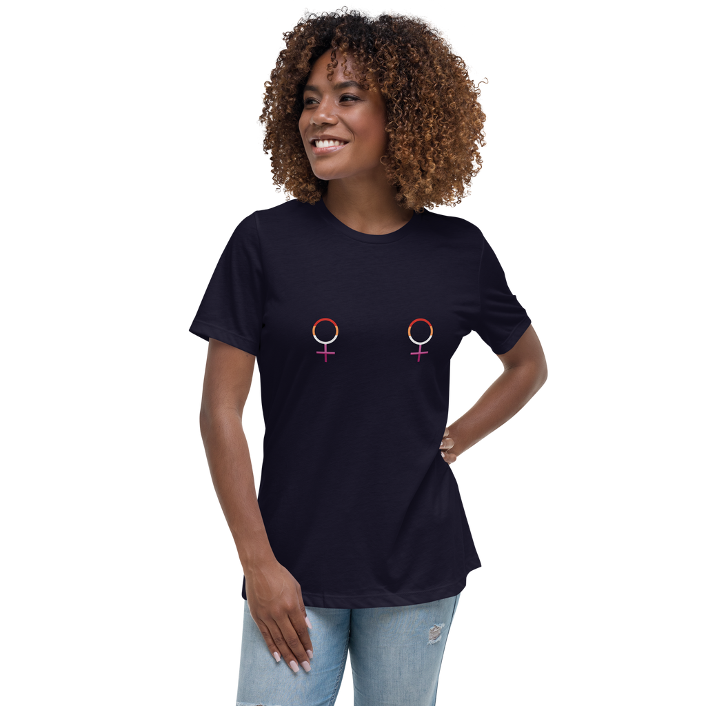 Pride Lesbian Venus Symbols Organic Graphic Dark T-Shirt