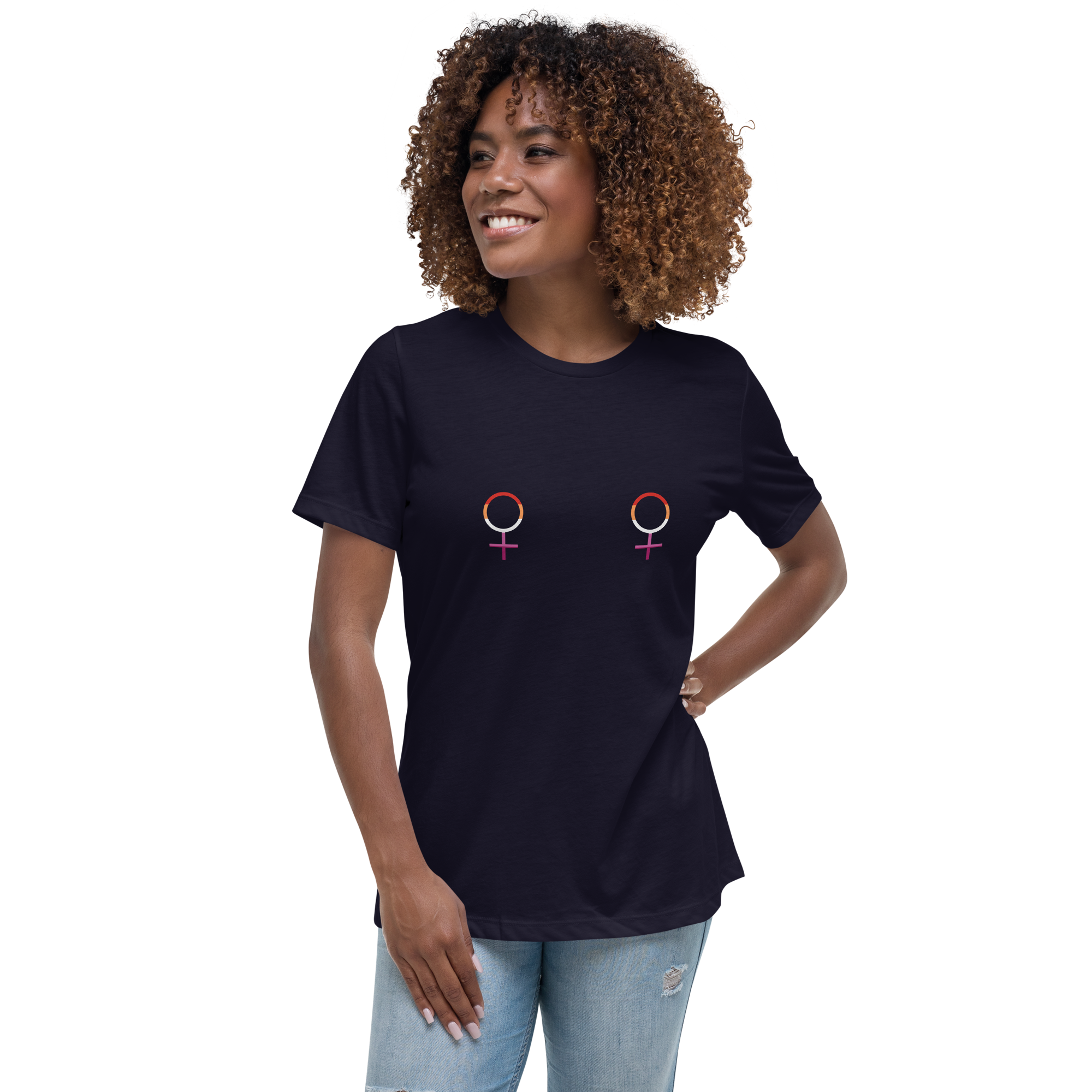 Pride Lesbian Venus Symbols Organic Graphic Dark T-Shirt