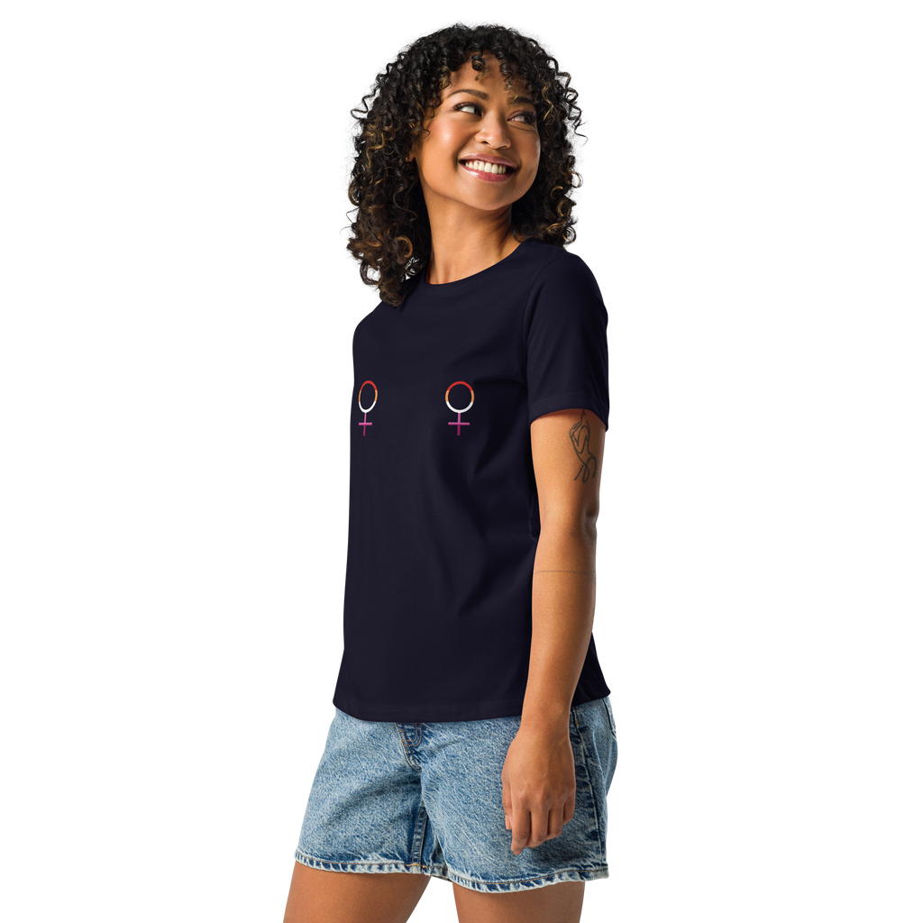 Pride Lesbian Venus Symbols Organic Graphic Dark T-Shirt