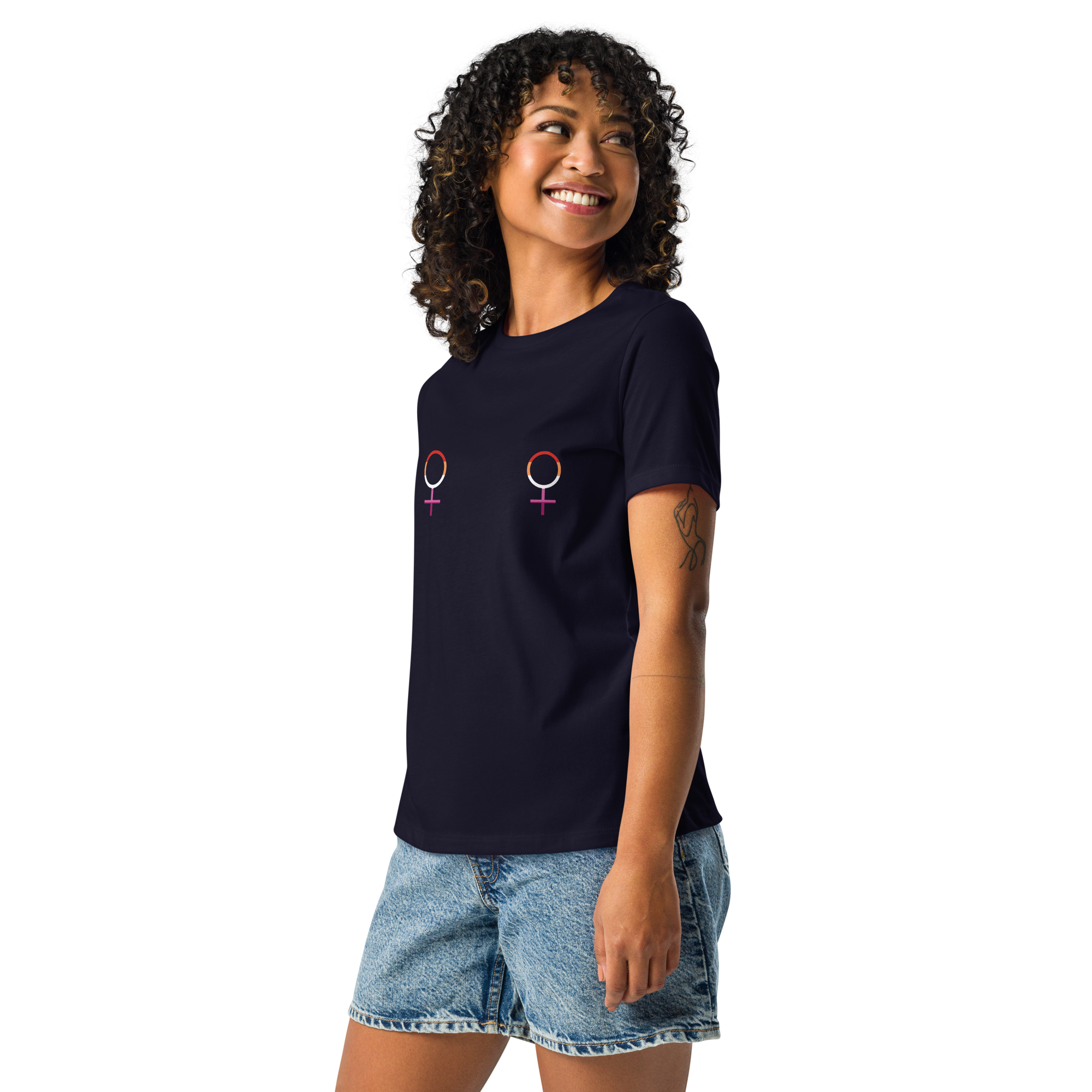 Pride Lesbian Venus Symbols Organic Graphic Dark T-Shirt